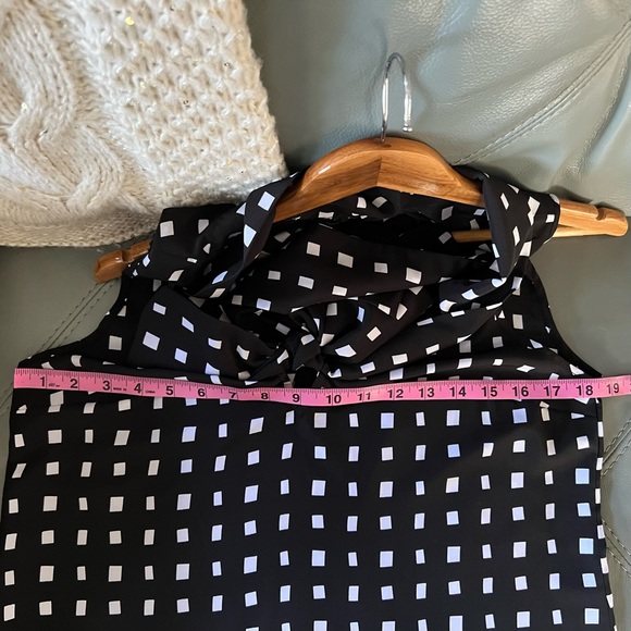 MUD PIE Feminine CLASSY Sleeveless GEOMETRIC Pretty Bow BLOUSE Top SHIRT S - Picture 12 of 15